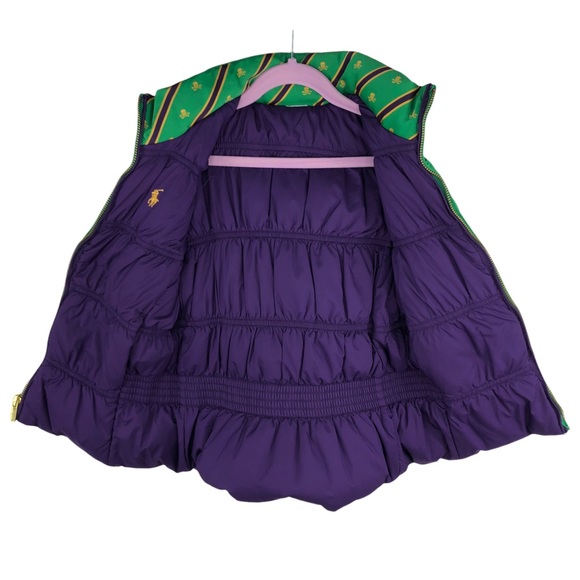 Ralph Lauren Reversible Down Vest Green & Purple - Picture 5 of 7